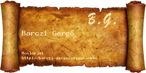 Barczi Gergő névjegykártya